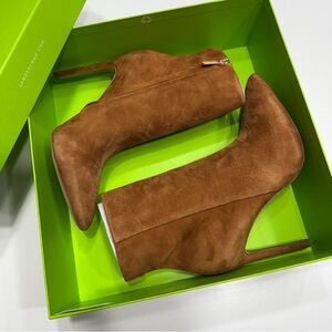 NEW Sam Edelman Wrenley Brown Suede Heeled Ankle Boot